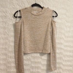 Off the shoulder, long sleeve shirt,